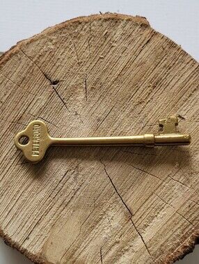 Antique Solid Brass Peterboro Skeleton Key